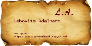Lebovits Adalbert névjegykártya